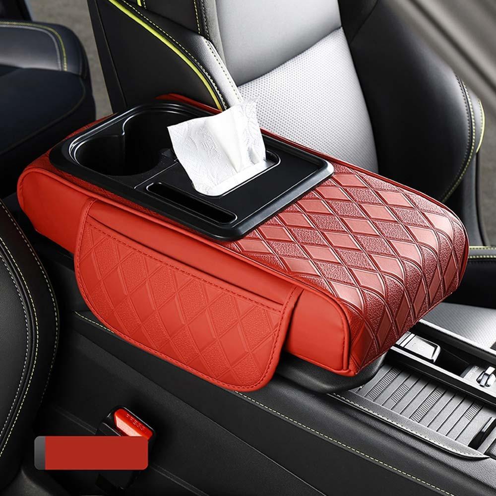 

Portable Center Console Armrest Pillow Waterproof Car Console Organizers Armrest Box Universal червоний