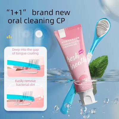 Gel Natural pentru Curățarea Limbii - Elimină Respirația Urâtă, Gel pentru Răzuitorul de Limbă cu Efect de Albire pentru Adulți, Aromă de Menta Proaspătă