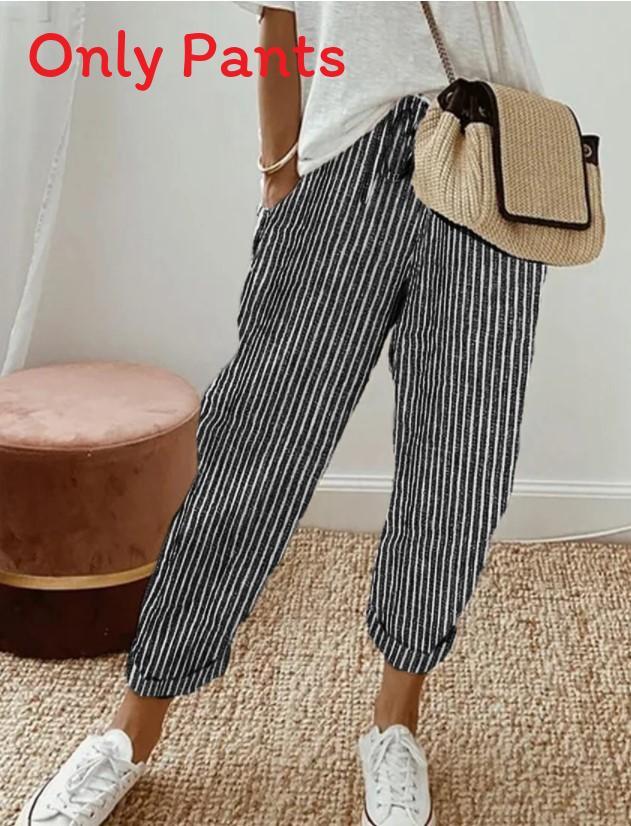 Summer Casual Loose Pants With Drawstring For Women Comfort Fit
