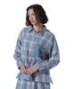 WAFFLE OMBRE CHECK DETACHABLE SHIRTS Women's F 113 Light Blue 783-5120601