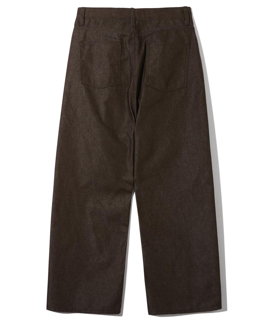 Base Moment Non-Faded Curved Denim Pants Brown