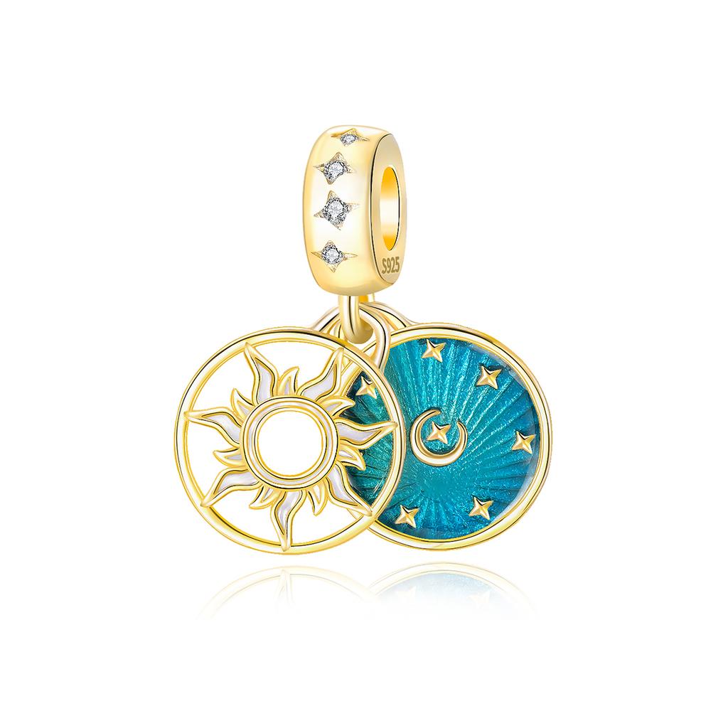 Genuine Copper Golden Charm Crown Family Tree Safety Chain Hollow Beads For Original Bracelets Women Fashion Jewelry Handmade DIY
