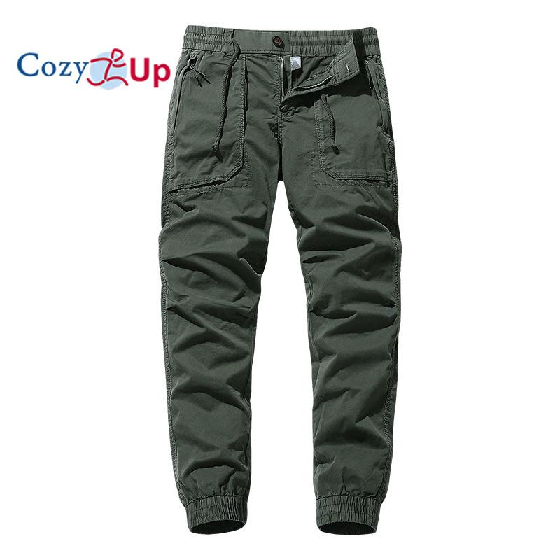 

Зручні робочі штани для чоловіків однотонні випрані еластичні з багатьма кишенями еластична талія повсякденні штани 40 зелений