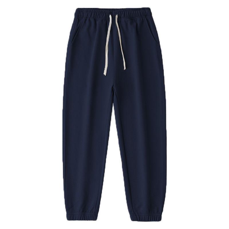 Men Casual Twill Knit Baggy Jogger Pants Brown Solid Color Sport Jogging Sweatpants Outdoor Walking Gary Work Trousers