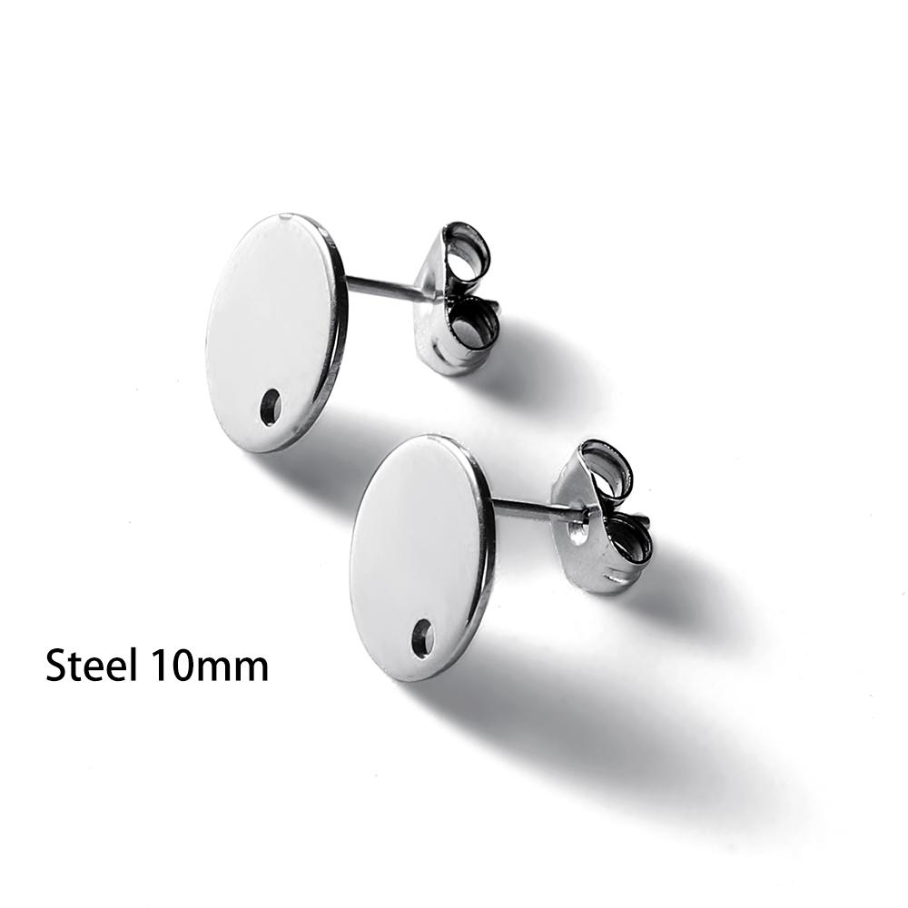 10Pcs Gold Color Stainless Steel Love Heart Ear Studs Earring Stud Pins Base for DIY Earrings Base Jewelry Making Accessories