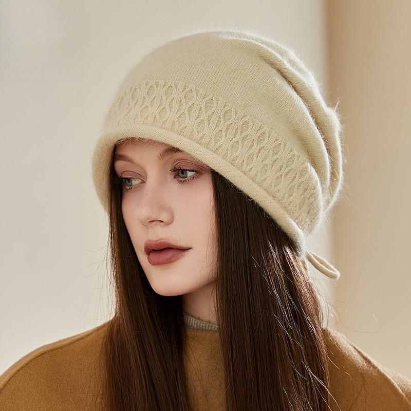 1pc Winter Warm Drawstring Knit Hat,Windproof,loose Adjustable Beanie Cap Suitable for Winter Running Ski Hat Head Neck Warmer