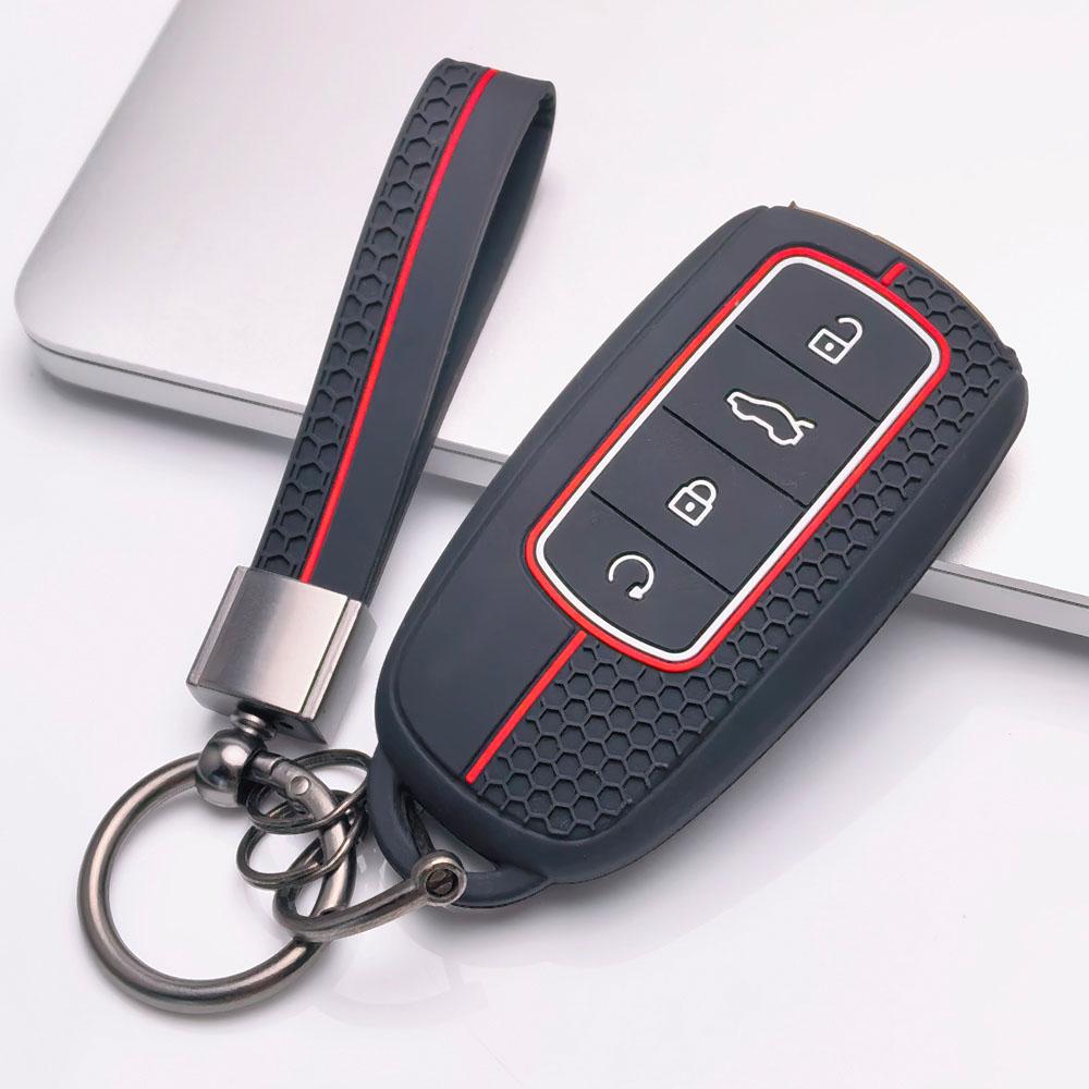 Key Cover for Chery with Keychain Anti-Scratch Guard Shockproof Protection Soft Grip Texture Responsive Button Touch Dust Resistant Cover