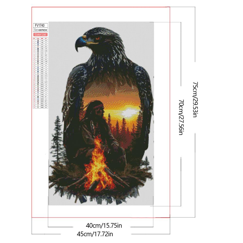 5D DIY Full Square Drill Diamond Painting Animal Kit Home Decor Art 45x75cm