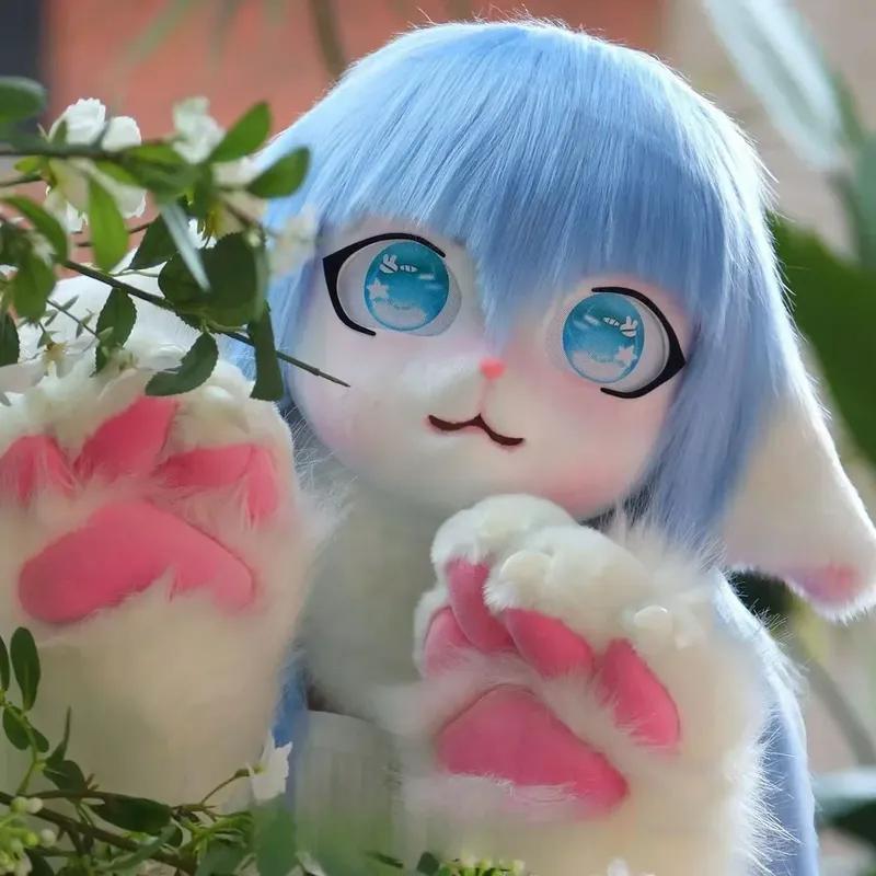 Kigurumi Head Base Cosplay Costume Rabbit Doll Cat Kig Head Mask Headset Party Animal Costume Performance Prop Kid Gift