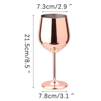 Stainless Steel Goblet Wine Glass Juice Drink Goblet Shatterproof Party Barware Large-Capacity Goblet Bar Accessories