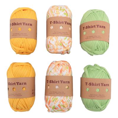 6 Rolls T Shirt Yarn Soft Elastic Washable Multipurpose Fabric Cloth T Shirt Knitting Yarn Carpet