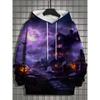 Halloween Pumpkin 3D Print Hoodies Men's Long Sleeve Hooded Sweatshirts Pullover Oversized Harajuku Coat Unisex Street Clothing