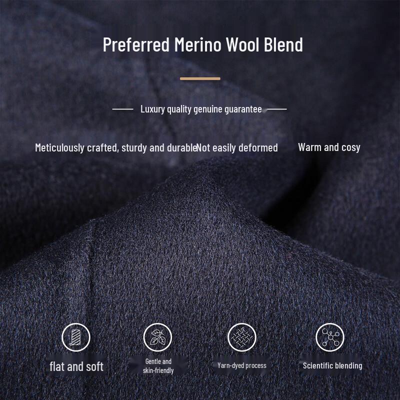 MONTAGUT Men's Winter Wool Blend Business Overcoat with Down Liner