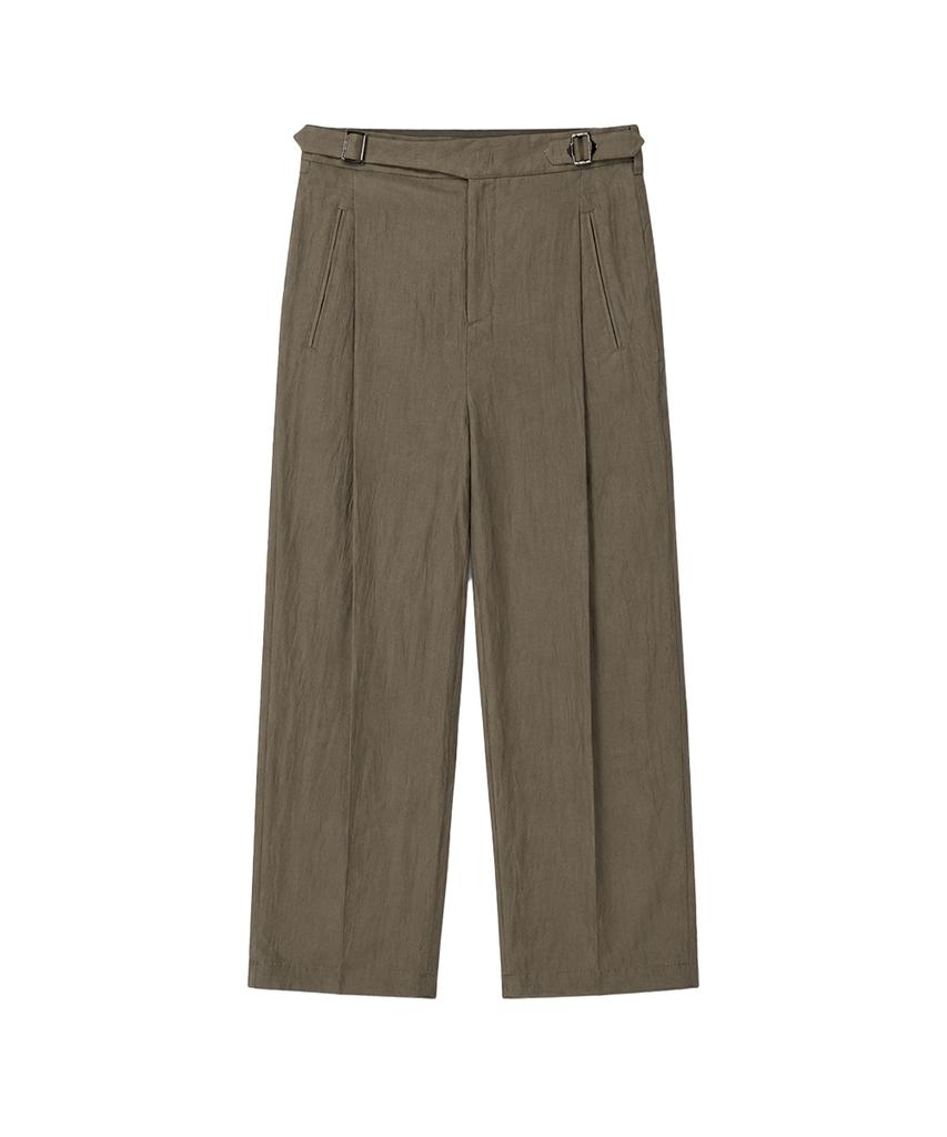 Sinkia Asymmetric Tuck Detail Gurkha Trousers Ash Olive