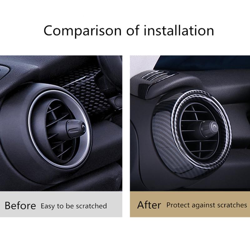 Car Air Vent Ring Outlet Cover Case Carbon Fiber Shell Housing Sticker Decor For Mini Cooper One S JCW F55 F56 F57
