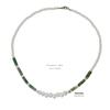 Bohemian Agate Green Pearl Choker Necklace for Women – Handmade Semi-Precious Stone Jewelry