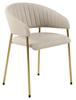 Ann GEPOLSTERTER STUHL beige/gold Glamour ARMLEHNEN