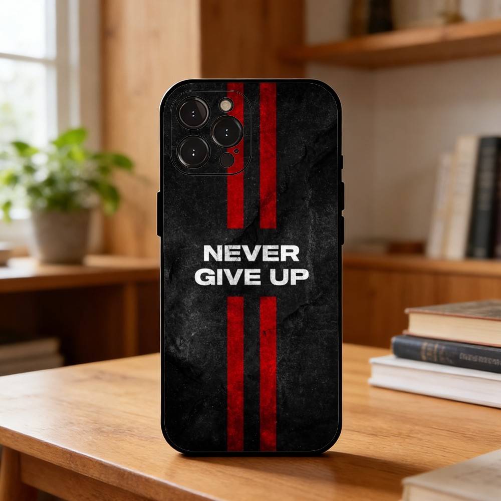 M-Motivate yourself to never give up Phone Case For iPhone17,16,15,14,13,12Plus,Pro Max,XS,5G Soft Silicone Black Cover