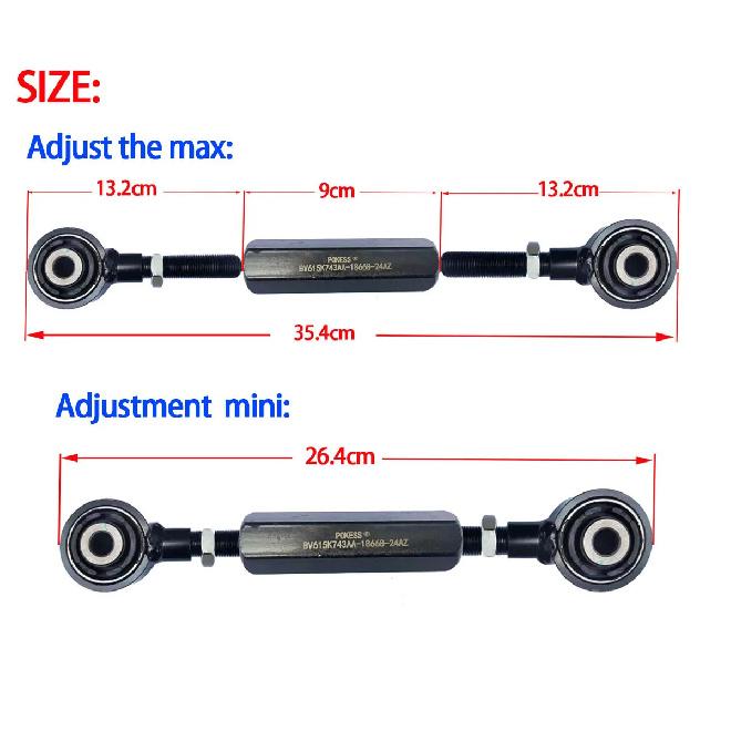 POKESS Adjustable Rear Suspension Tie Bar Link Control Arm For Ford Focus Mk2 MK3 2005-2014 Ford KUGA MK2 2013-2019