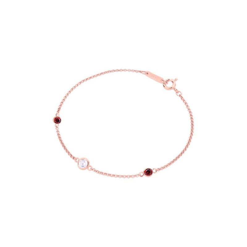 Prestige.J Polka Praha Garnets Triple Bracelet(rose gold)