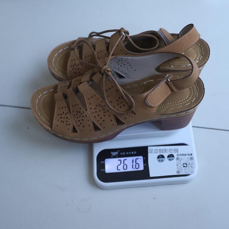 

Large size fish mouth sandals summer new breathable lightweight buckle fashion strap thick heel sandals 43 имбирный