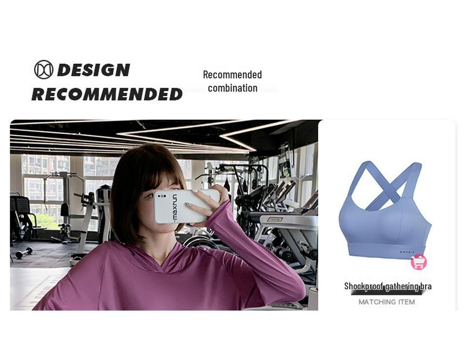 Plus Size Women's Hooded Yoga and Fitness Top - Loose Fit Running Blouse for Spring and Autumn