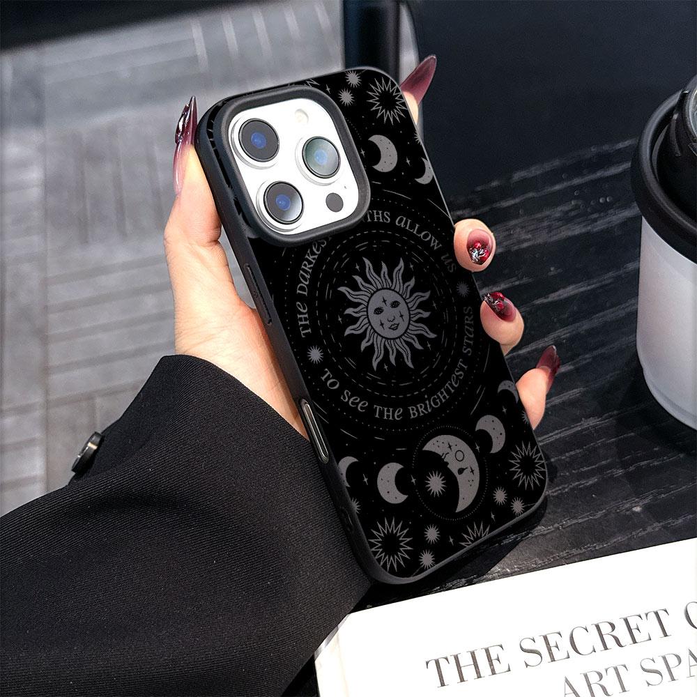 Luxury Retro Moon Sun God Matte Soft Phone Case For iPhone 17 16 15 14 Plus 13 12 11 Mini Air Pro X XS Max SE 7 8 Plus Cover