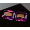 Natural TANZANITE Purple Pink EMERALD Cut CERTIFIED 16.13 Ct Loose Gemstone Pair Z-12098