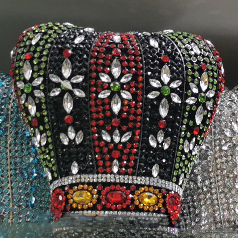 

Crown Orange Big Rhinestone Evening Bags Crystal Clutches For Ladies Mini Diamond Party Wedding Bridesmaid Clutches Handbags 16cmX16cmX10cm