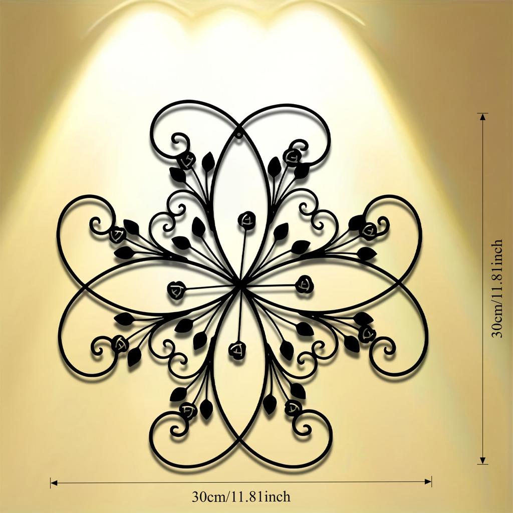 Metal Flower Wall Art Floral Sculpture 15 Inch Seasonal Decor For Garden Patio Balcony Home Wedding Gift