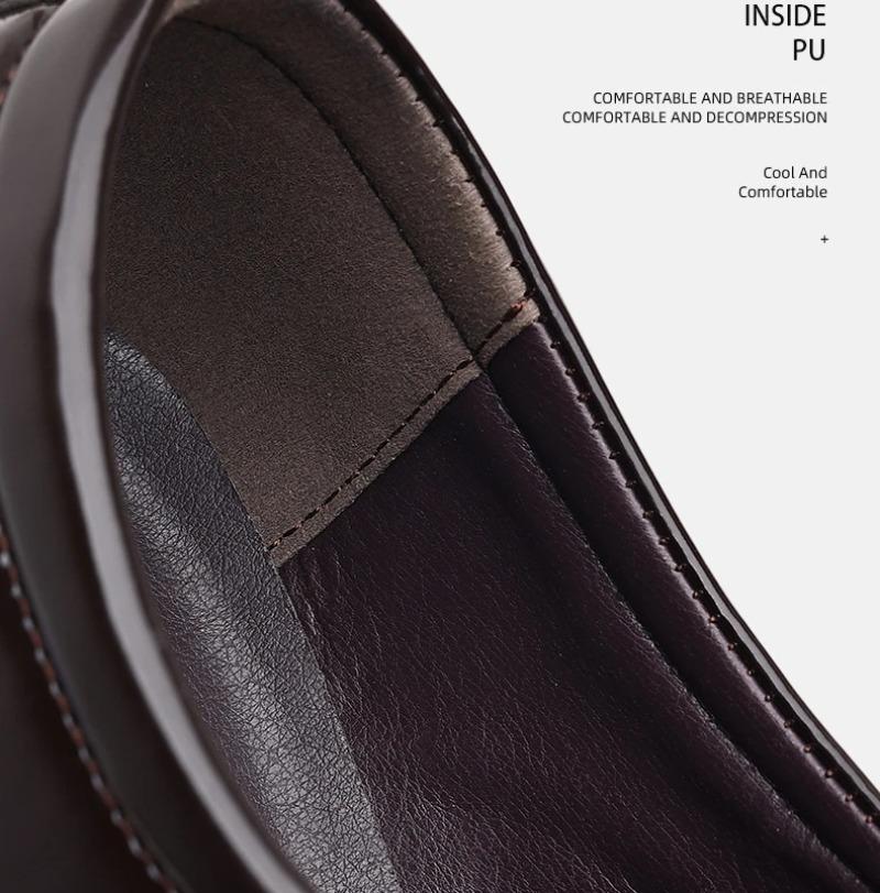 Men's Casual Leather Shoes Luxury Business Dress Shoes Fashion Pointed Toe Patent Leather Shoes Classic Slip-On Loafers Oxfords