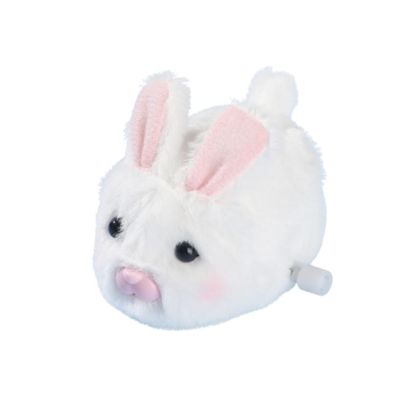 Cute Plush Wind-up Animal Toy Running Piggy Bunny Doll For Kids Plastic Material Visual And Hand-eye Coordination Development Interactive Play