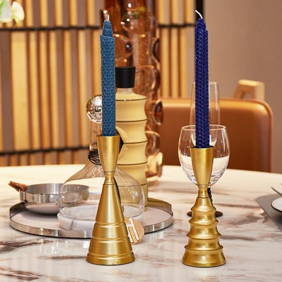 Brass Gold Taper Candle Holders Vintage Wrought Iron Candle Holder for