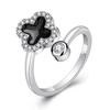 Qiaolanxuan Rose Gold Zircon Four-Leaf Clover Ring