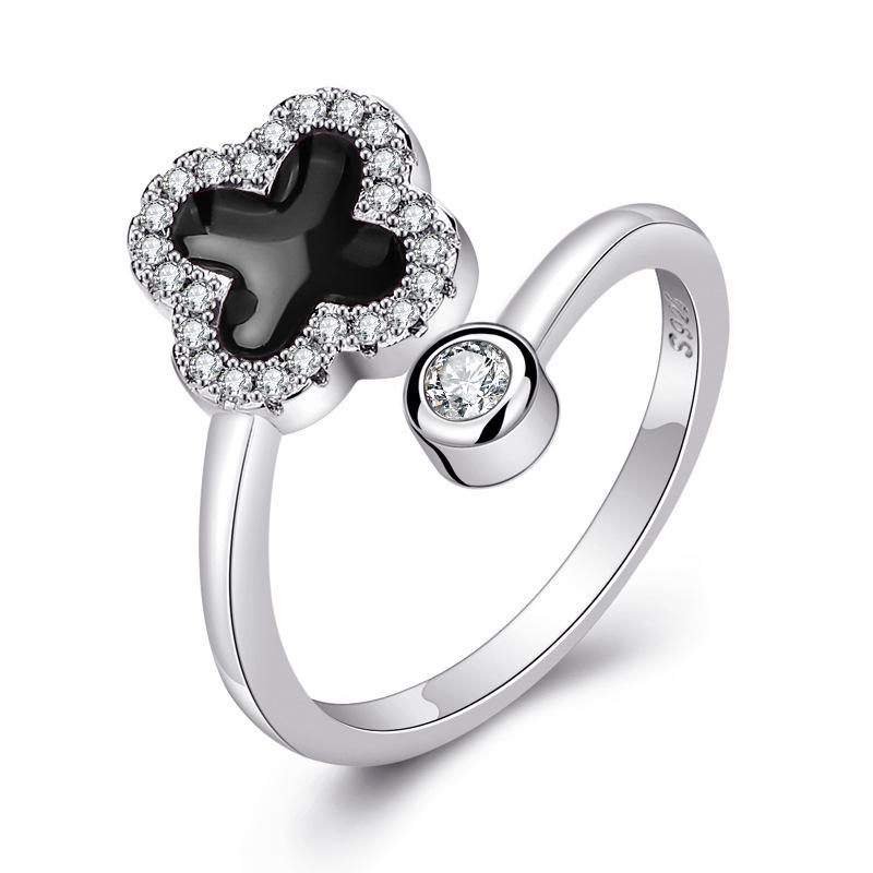 

Кольцо Qiaolanxuan с четырехлистным клевером из розового золота и циркония