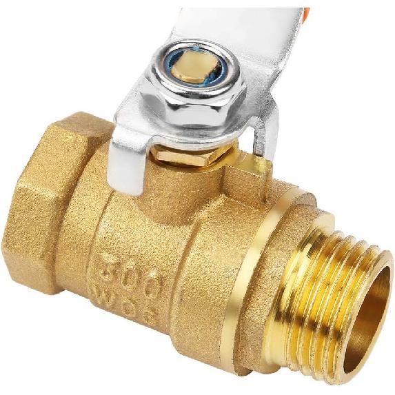 Ball Valve Dual-direction Water Valve DN15 1/2-Inch Male and Female Thread Brass Pipe Valve with Lever Handle