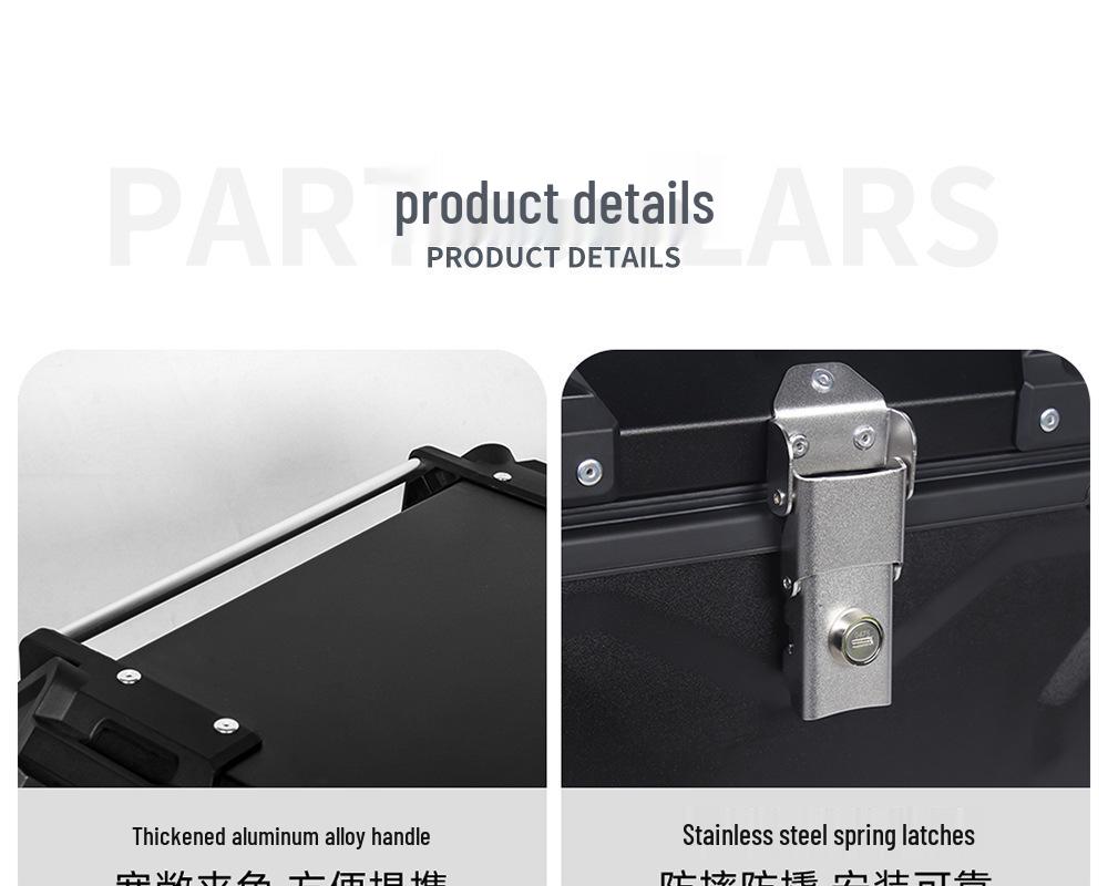 Quick Release Aluminum Motorcycle Tail Box - Available In 28L To 100L Capacities