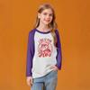 Kids' Fashionable Comfortable Christmas Print Neck Pullover Long Sleeve Top