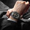 Olevs Black Business Watch with Date Metal Black Large Watch for Casual Stylish and Cool Men's Watch Quartz, Waterproof, Analog, Display, Band,