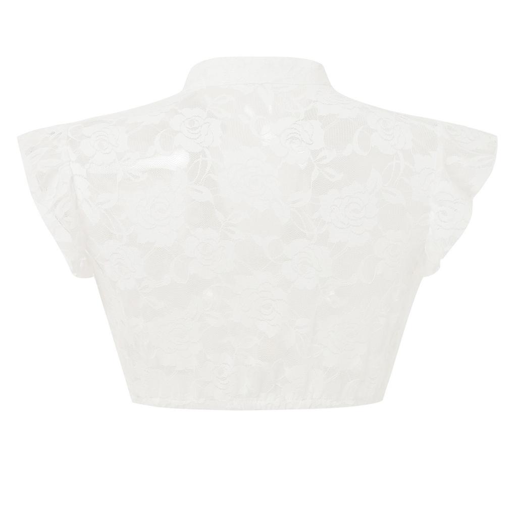 Women's Short Sleeve Button Front Crop Shirt Lightweight Semi Sheer Fabric Slim Fit Casual Summer Top