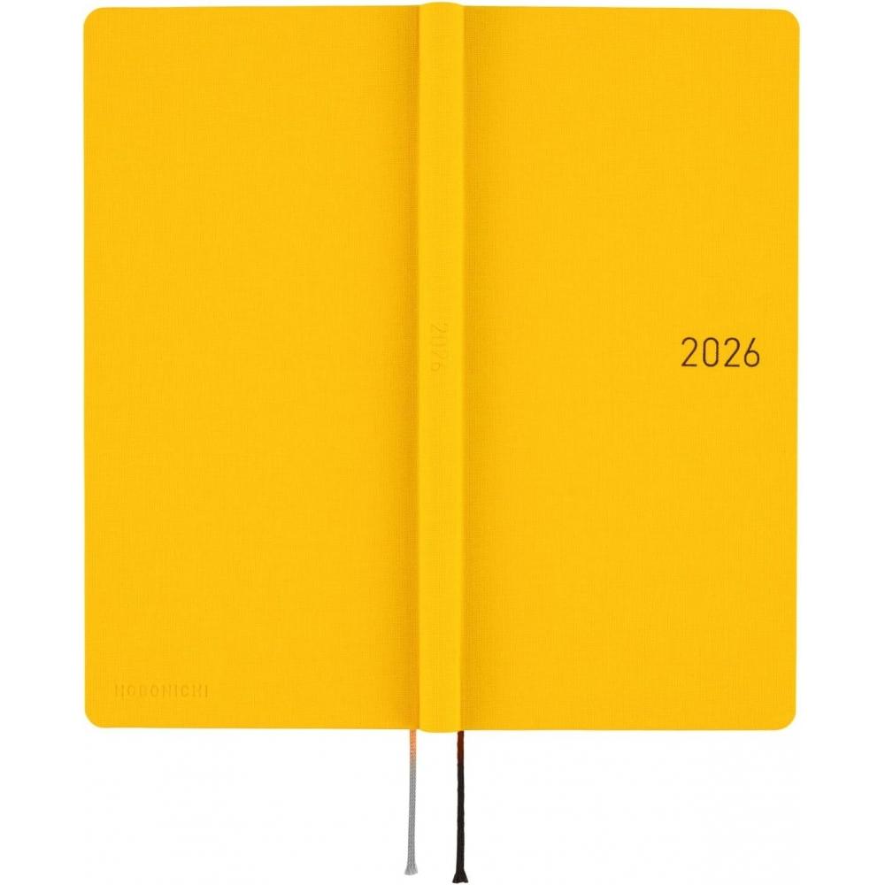 Hobonichi 2026 Týdenní plánovač Plný měsíc Žlutý Slim Vertikální