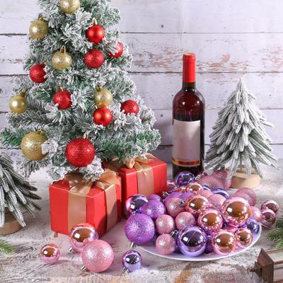 Pcs Christmas Balls Ornaments Shatterproof Plastic Baubles Xmas Tree Hanging