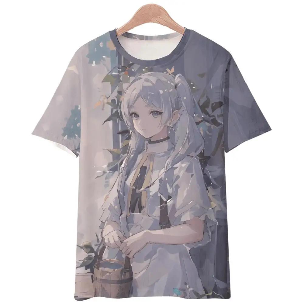 Anime Sousou No Frieren 3D Printed T-Shirts Men Women Fashion Streetwear Oversized Short Sleeve T Shirt Kids Tees Tops Clothing