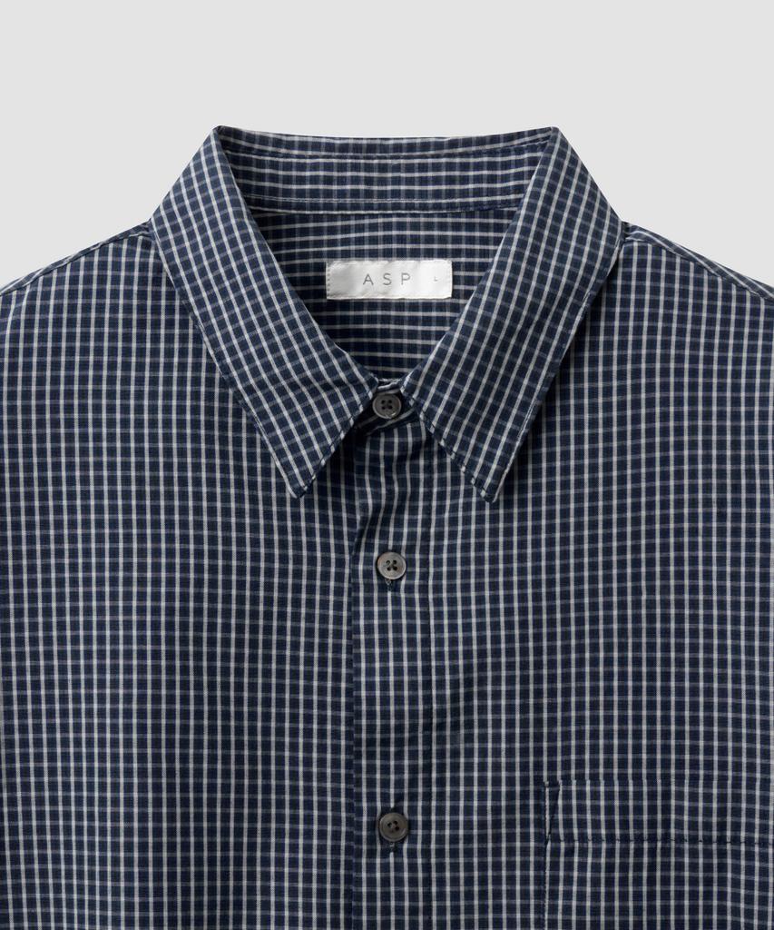 ASP Small Check Short Sleeve Shirt - Navy