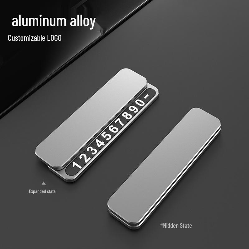 Luxury Temporary Parking Sign with Alloy Phone Number Plate for Car Interiors