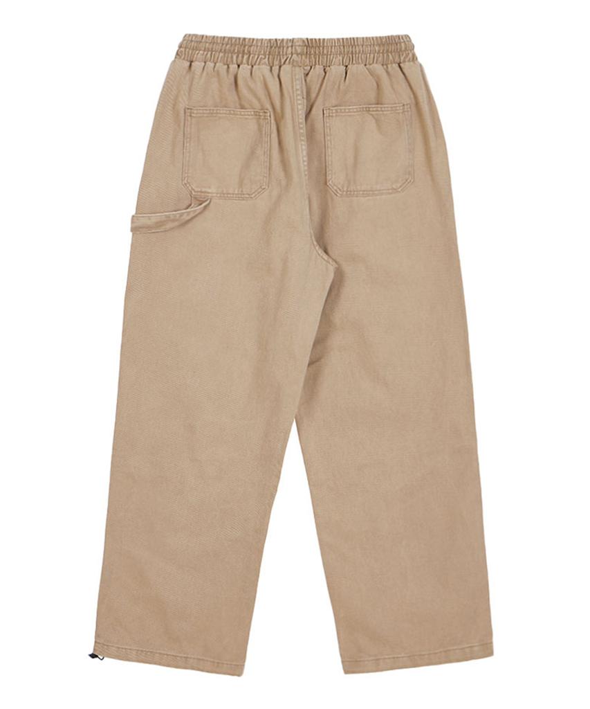 ASTRAL PROJECTION Wide Weathered Washed Elastic Waist Pants_Beige