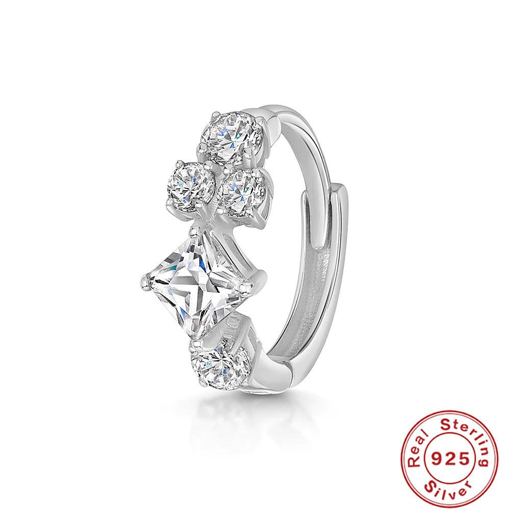 S925 Sterling Silver Cartilage Piercing Zircon Diamond Earrings Ear Buckle Earrings Earbone Ring Hipster Earrings