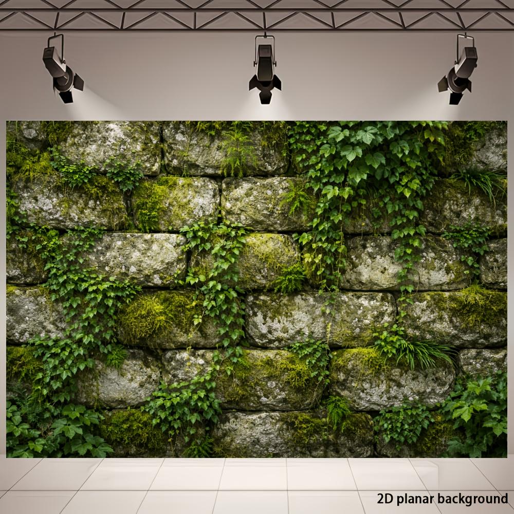 1Pcs Natural Moss Stone Wall Ivy Vines Decoration Background Garden Backdrop Decorations For Photo Studio Photo Booth Party