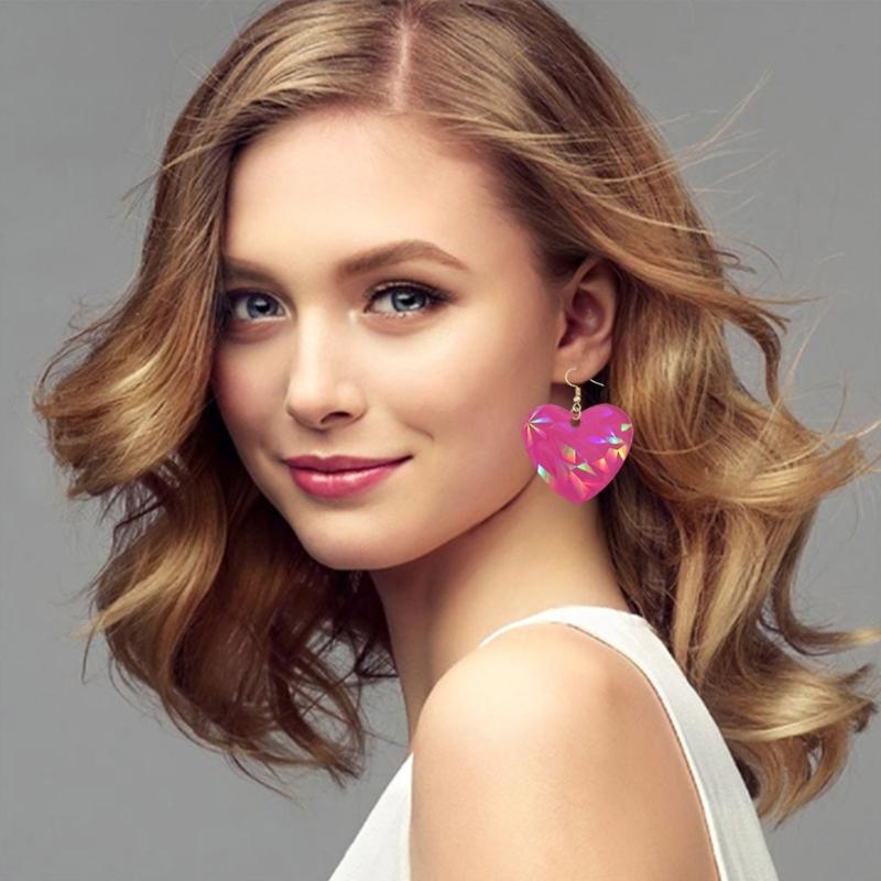 Heart Earring Resin Mold Jewelry Casting Mold Silicone Pendant Mould Holographics Epoxy Resin Mold for Keychain Crafts