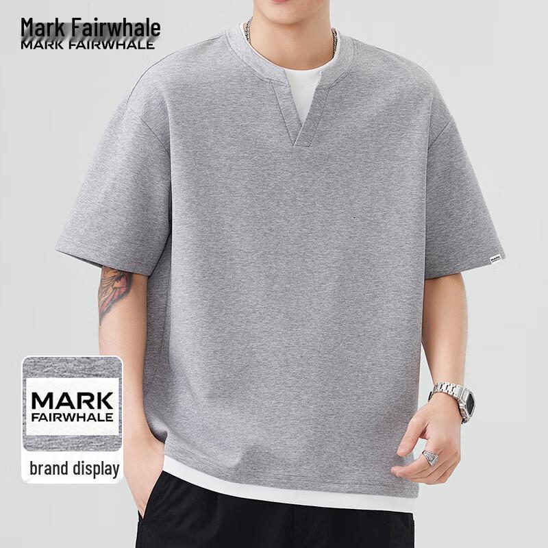 MARK FAIRWHALE Men s Ice-Feel Cotton Casual Short Sleeve T-shirt XL
